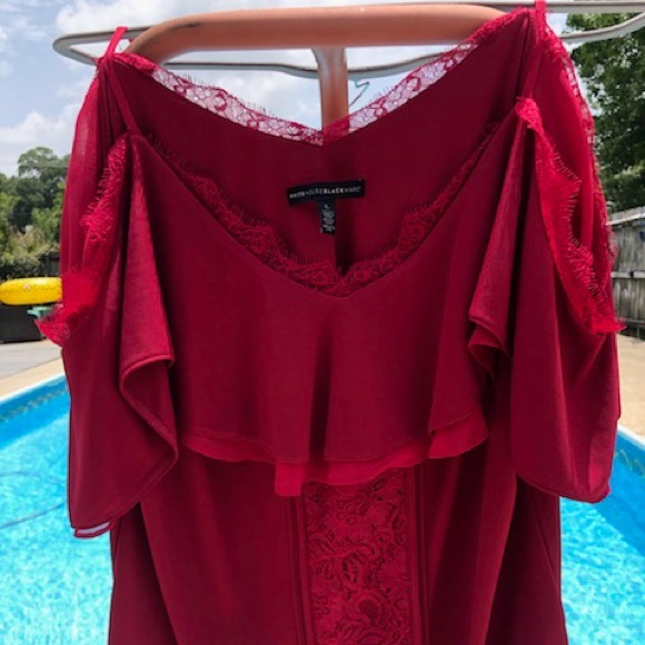White House Black Market Tops - red blouse
